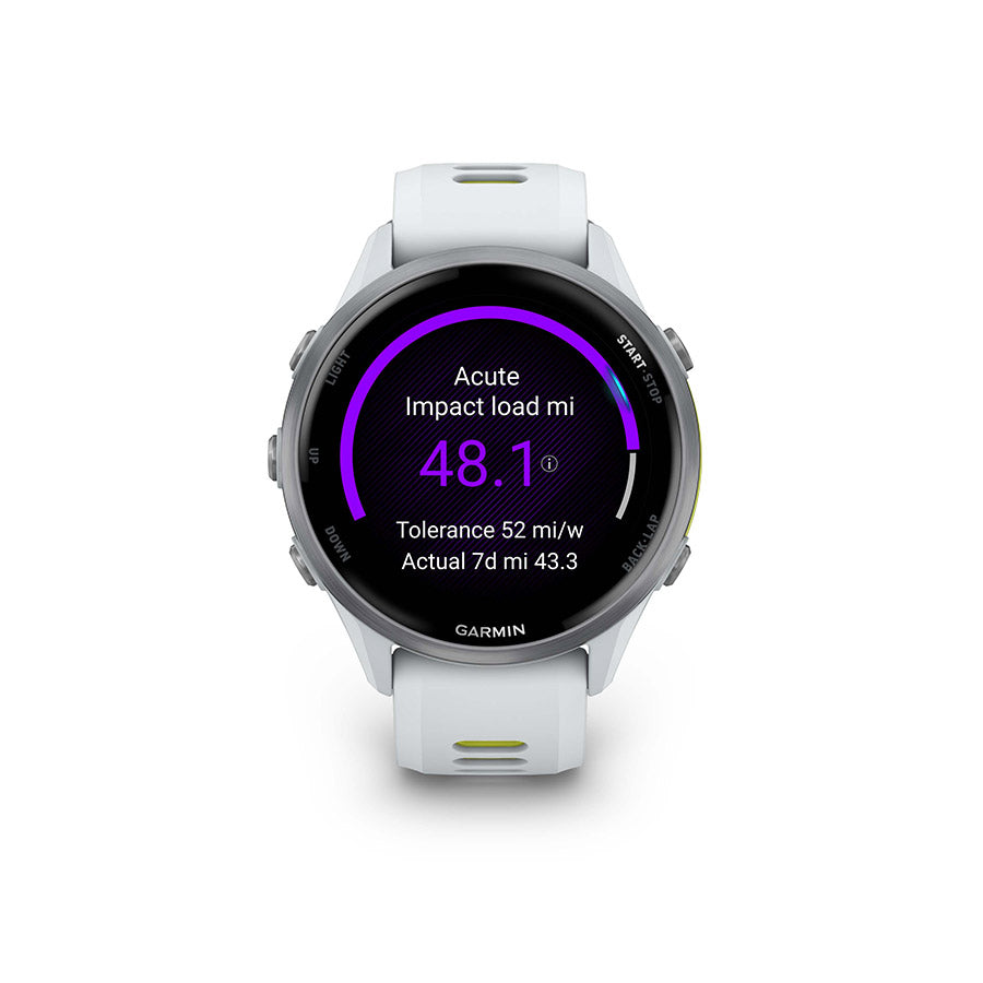 Garmin Forerunner 970 Watch Watch Color: Whitestone Wristband: Whitestone/TRanslucent Amp Yellow- Silicone