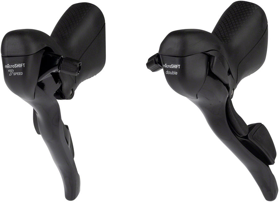 microSHIFT R7 Drop Bar Shift Lever Set - 2 x 7-Speed Shimano Compatible BLK
