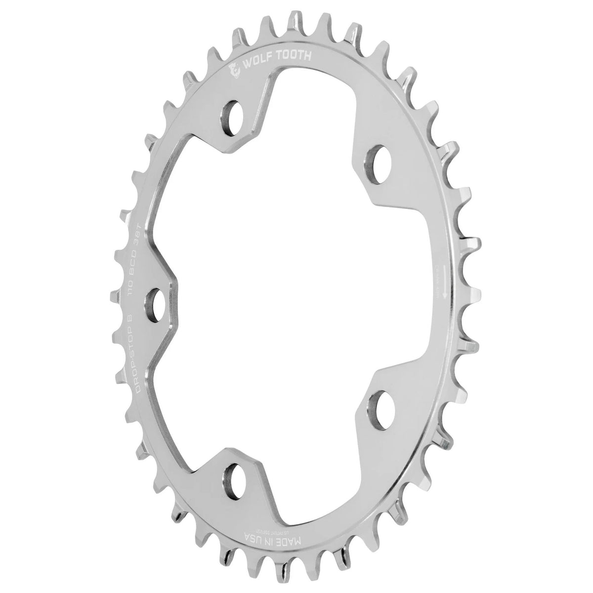 Wolf Tooth Components 5x110BCD CX/Road (Flat Top) Chainring 38T Silver