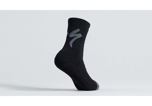 Specialized merino deep winter tall logo sock black l