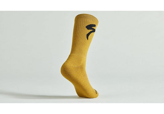 Specialized merino midweight tall logo sock harvest gold s