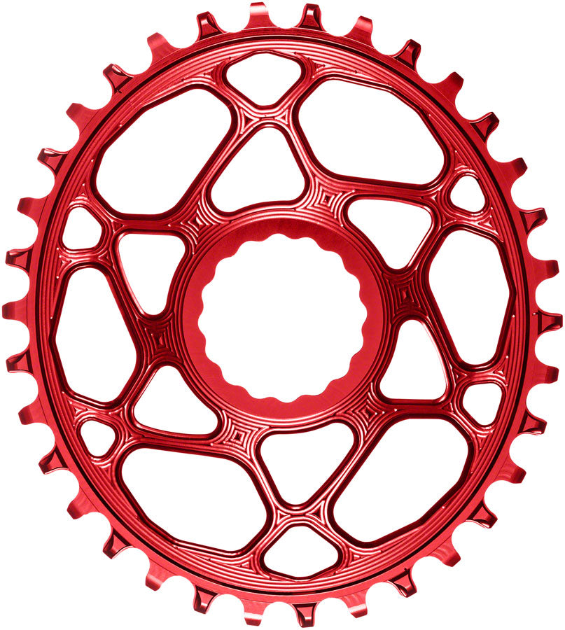 absoluteBLACK Oval Narrow-Wide Direct Mount Chainring - 34t CINCH Direct Mount 3mm Offset Red