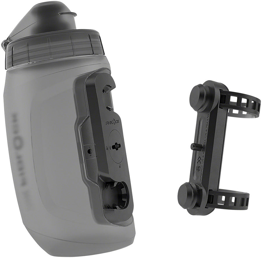 Fidlock TWIST Deluxe Water Bottle Cage Set - Universal Base Mount Strap On 450ml Smoke