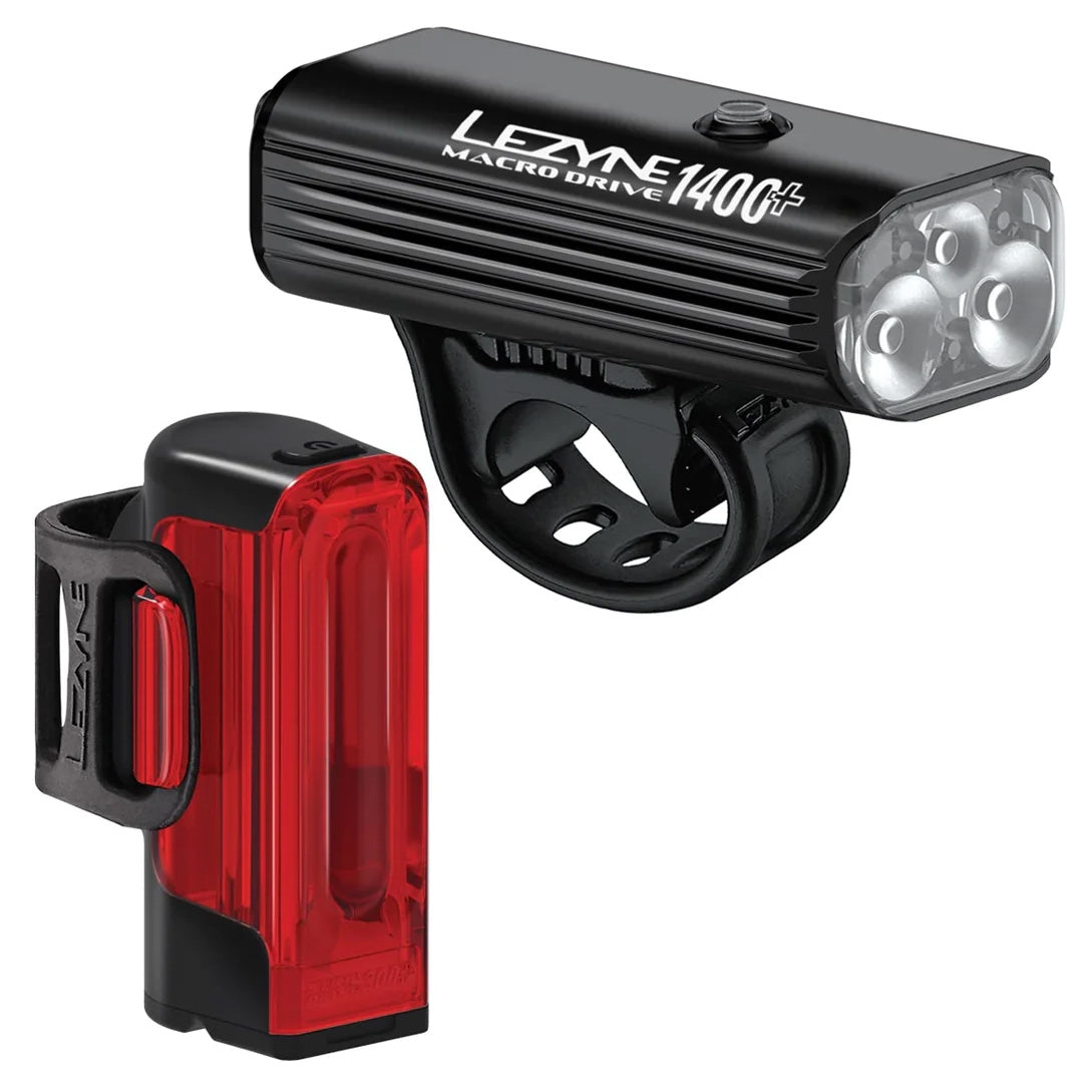 Lezyne Macro Drive 1400+ / Strip Drive Pro 400+ Light Pair