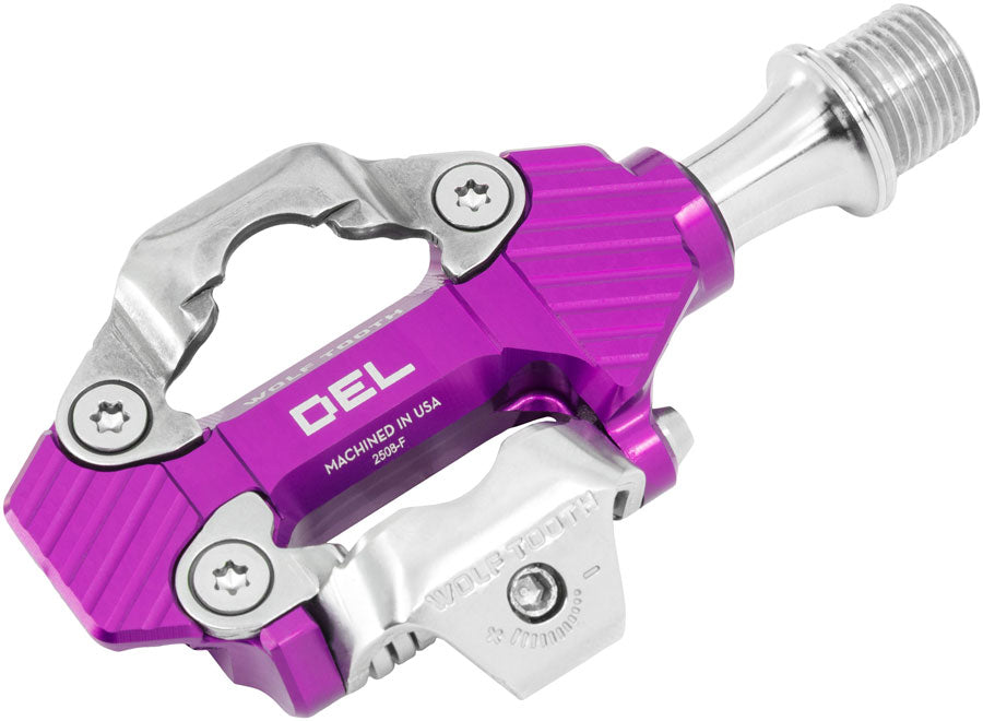 Wolf Tooth DEL Gravel Race Clipless Pedals - Single Sided Clipless Alloy 9/16" Ultraviolet Purple Pair Shimano SPD-Goodwynn'sGoodwynn's