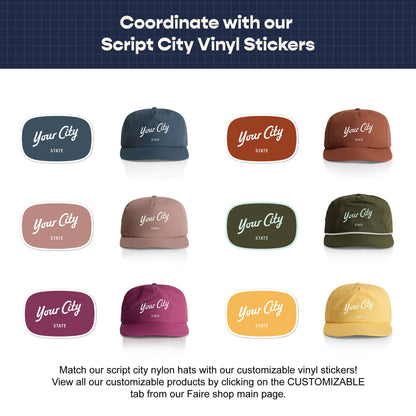 Endless August Supply Co. - Custom Nylon Hat | Script City Customizable Hat | Name Drop