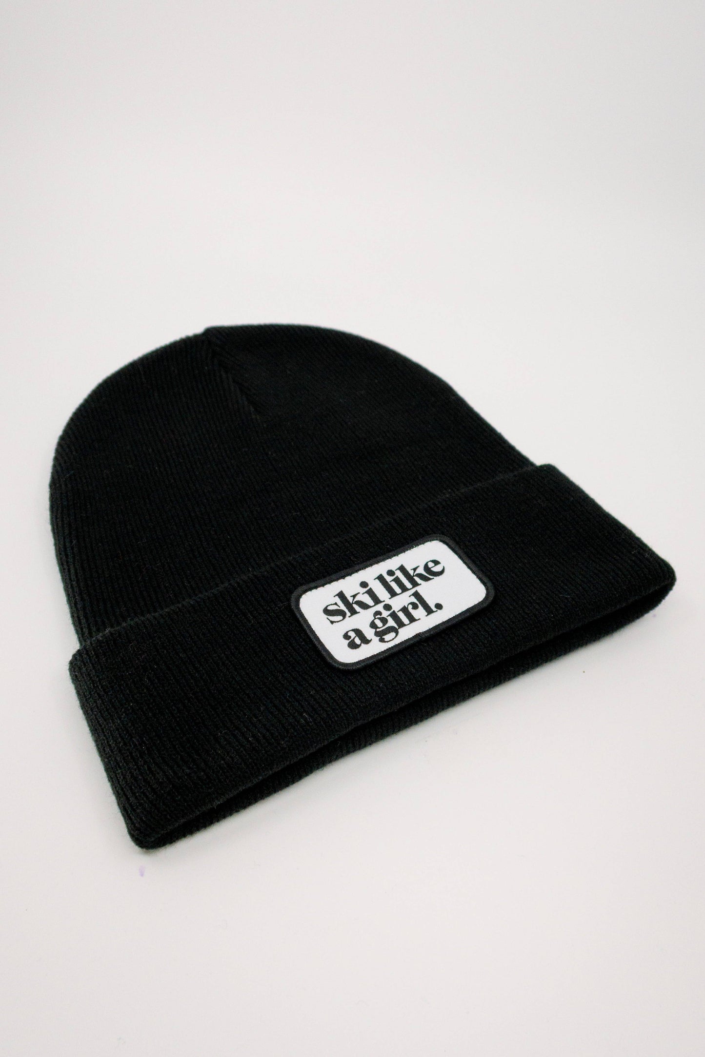 Ski Like a Girl - Ski Like a Girl Black Beanie with Patch