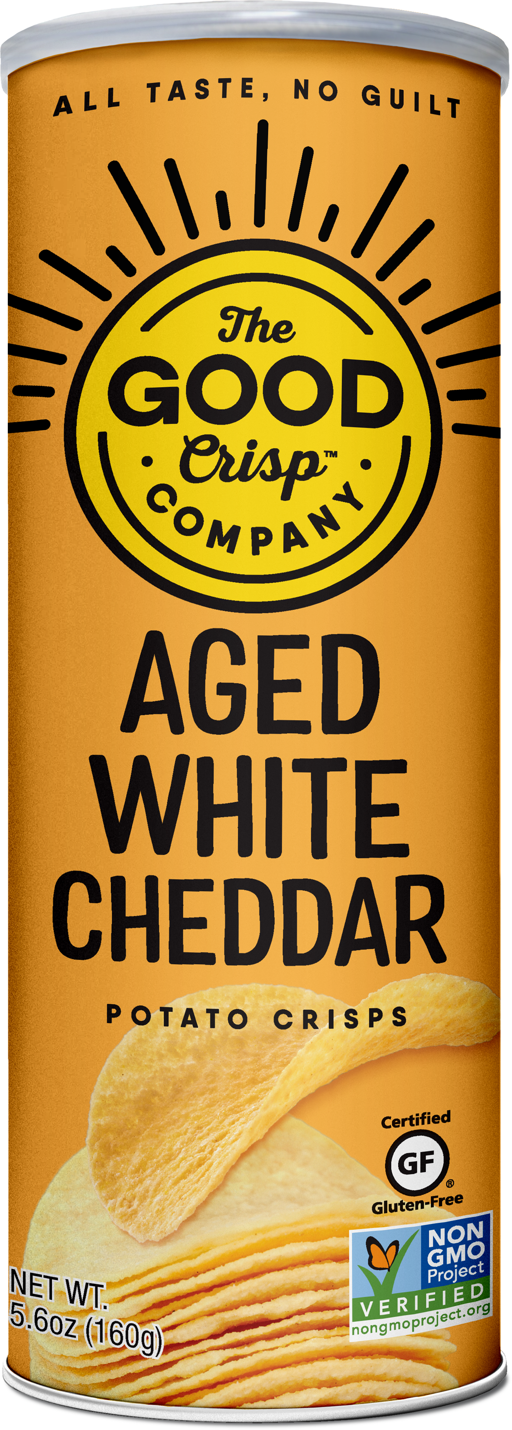 The Good Crisp Company - Aged White Cheddar Chips - 5.6oz Cans (Case of 8)