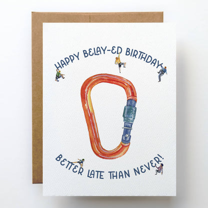 Watercolor Wednesday - Belated Birthday Card | Funny Rock Climbing Design