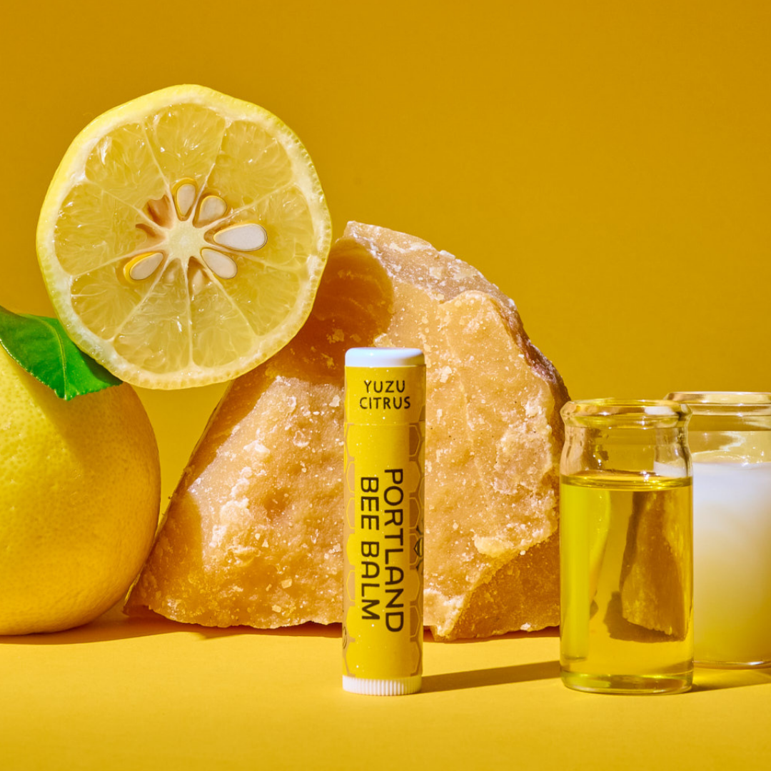 Portland Bee Balm - Yuzu Citrus Beeswax Lip Balm Display – 24-Count
