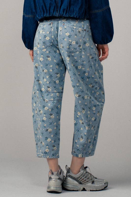 Urban Daizy - Floral Print Relaxed Fit Denim Pants-Goodwynn'sGoodwynn's