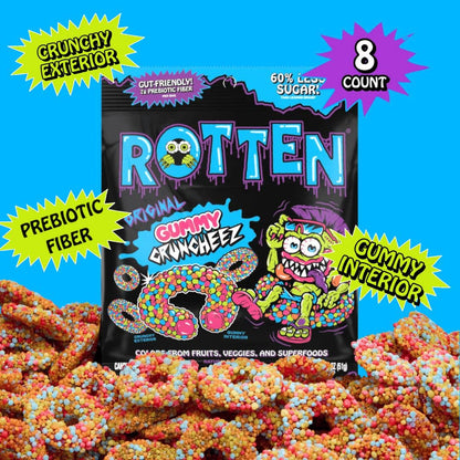 Rotten Candy - Original Cruncheez Gummy Candy: GF, Prebiotics, Low Sugar