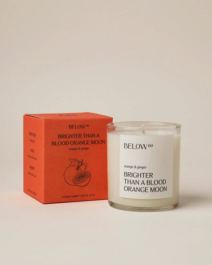 Below 60 - Brighter Than a Blood Orange Moon (Orange & Ginger) | 10oz Soy Wax Candle | Fresh Citrus Home Fragrance by Hilary Duff