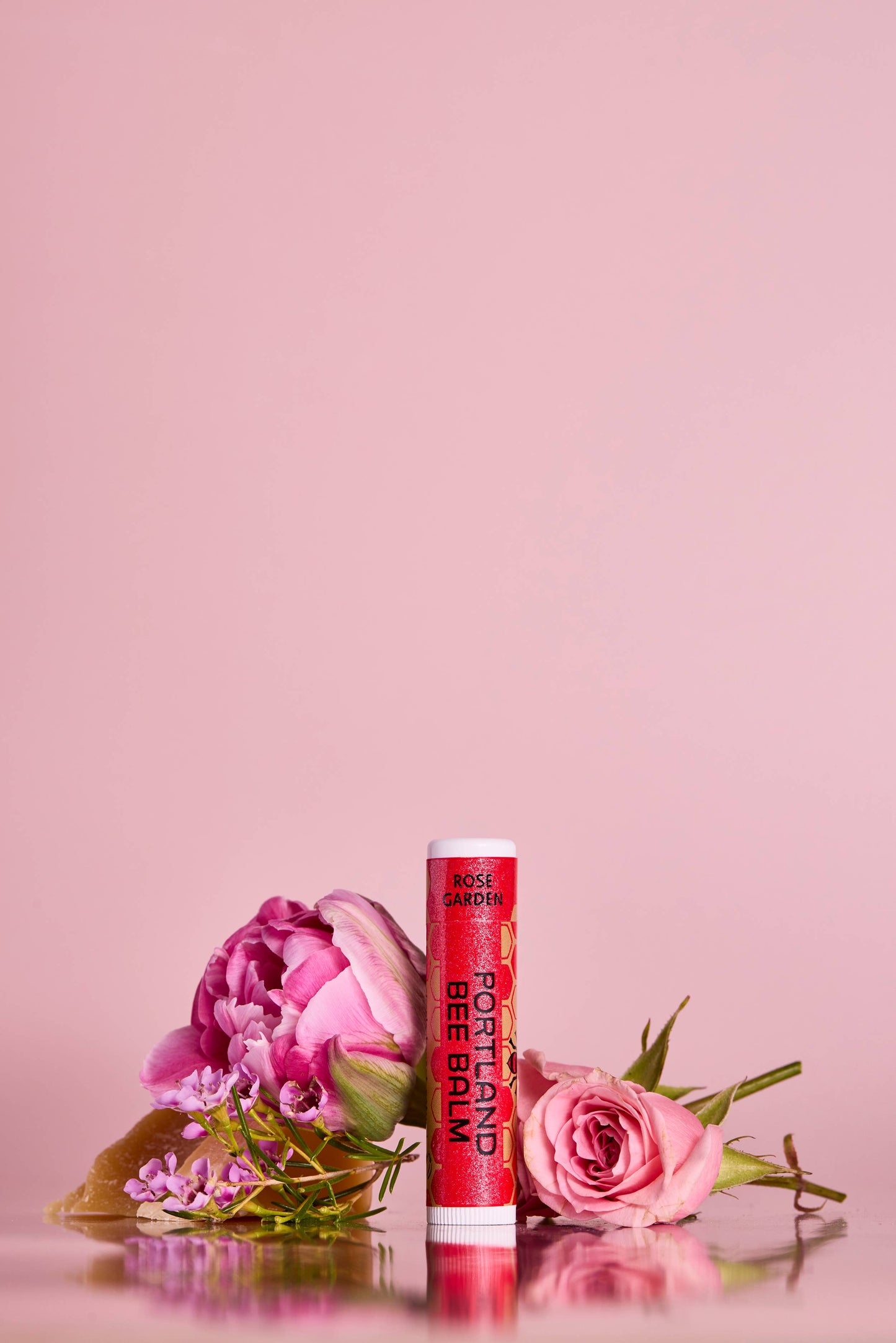 Portland Bee Balm - Rose Garden Beeswax Lip Balm Display – 24-Count