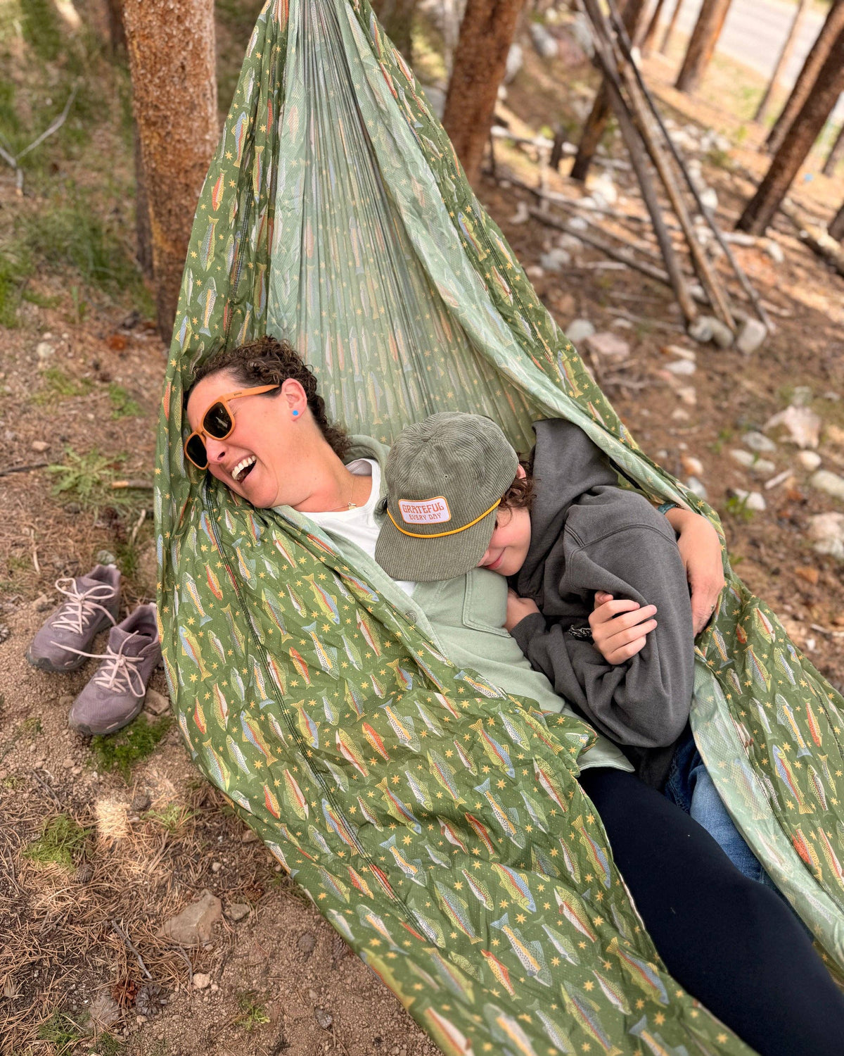 Trek Light - Double Hammock | Trout Print | Hanging Kit Sold Separate-Goodwynn'sGoodwynn's