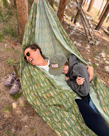 Trek Light - Double Hammock | Trout Print | Hanging Kit Sold Separate