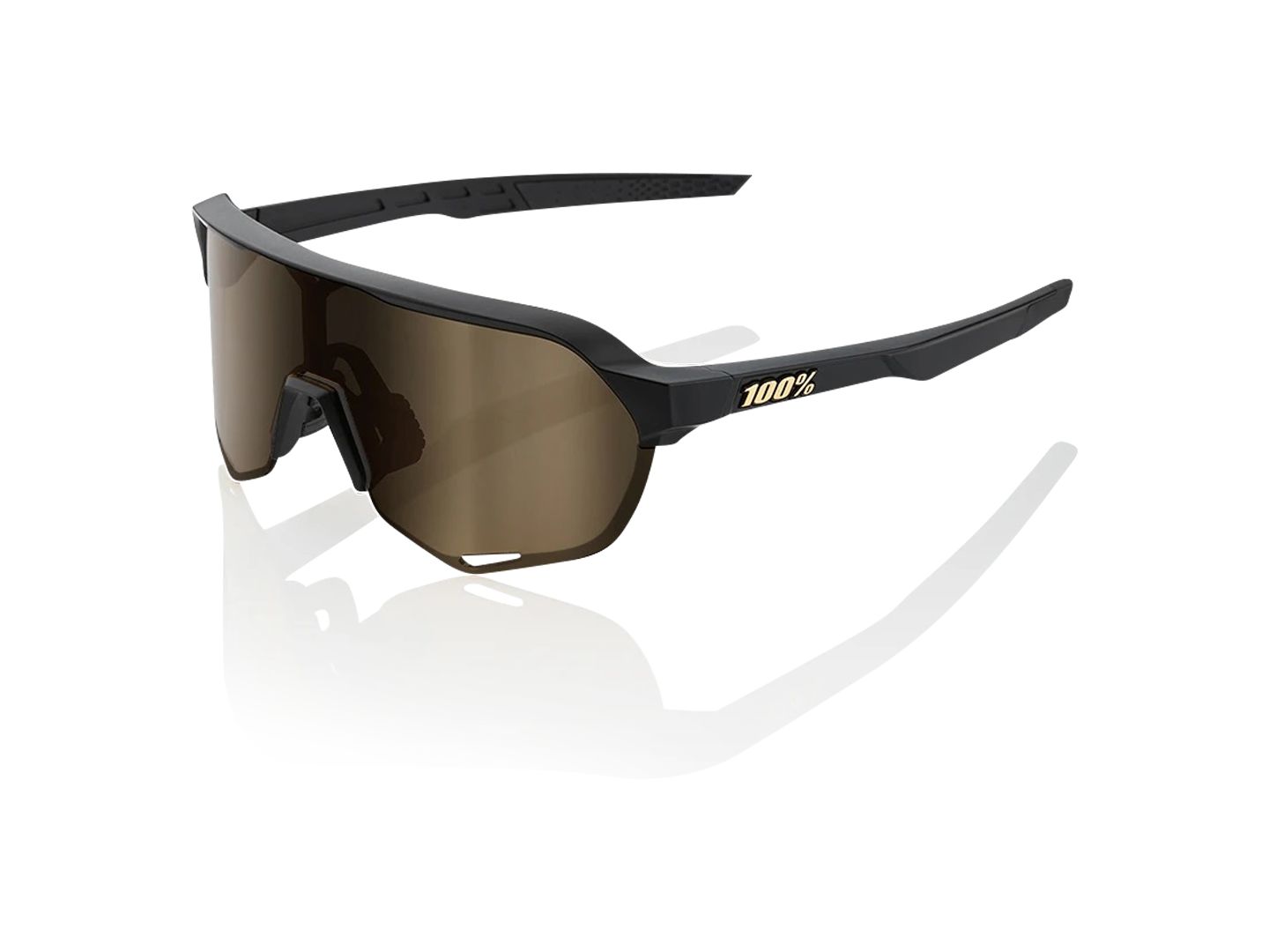 Eyewear 100% S2 Sunglasses Gold Frame Black Lens-Goodwynn'sGoodwynn's