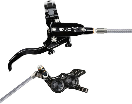 Hope EVO GR4 Disc Brake Lever Set - Right Hand Post Mount 4-Piston Braided Hydraulic Hose BLK-Goodwynn's
