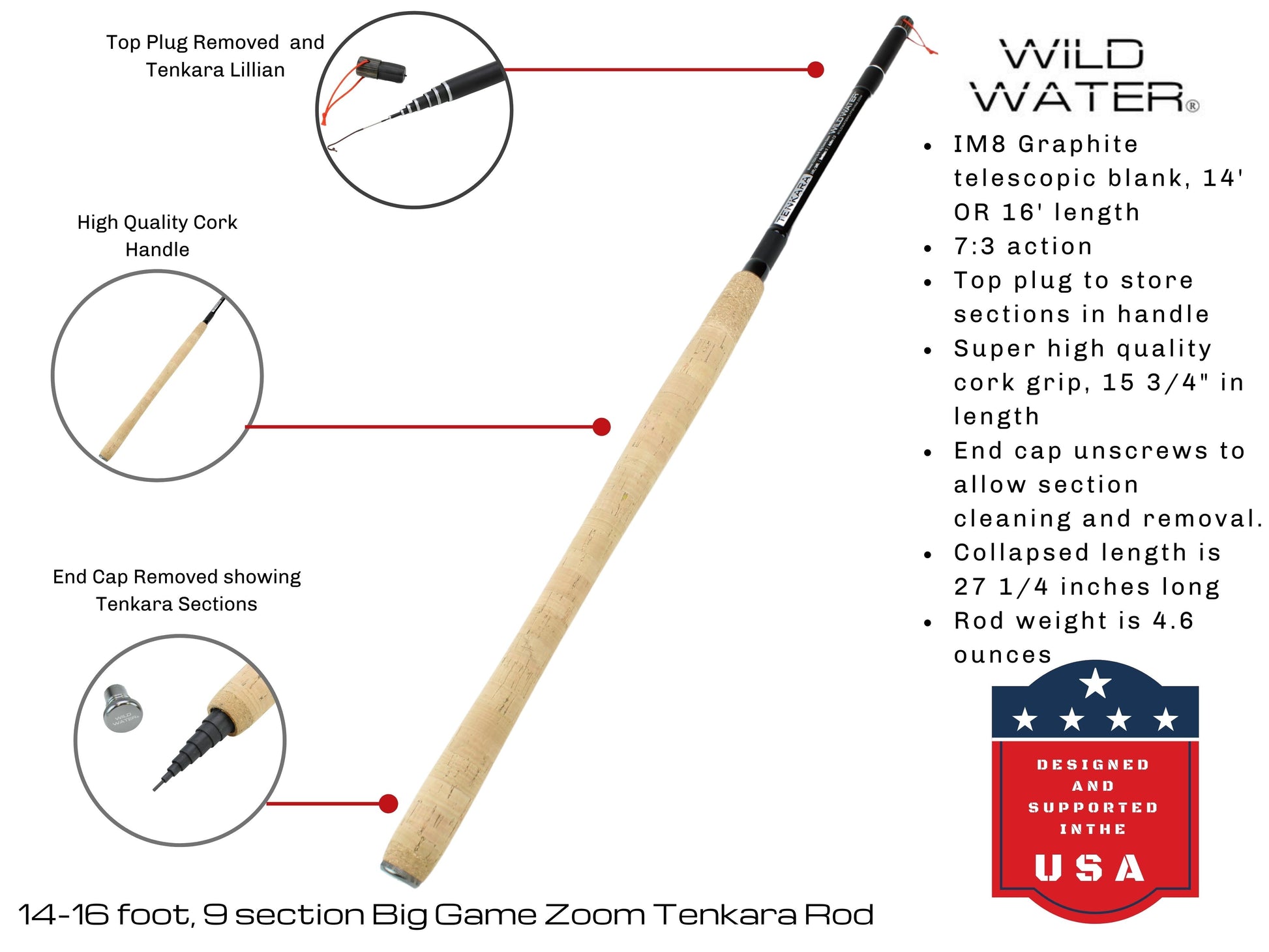 Wild Water Fly Fishing 14' - 16' Big Game Zoom Tenkara Rod-Goodwynn'sGoodwynn's