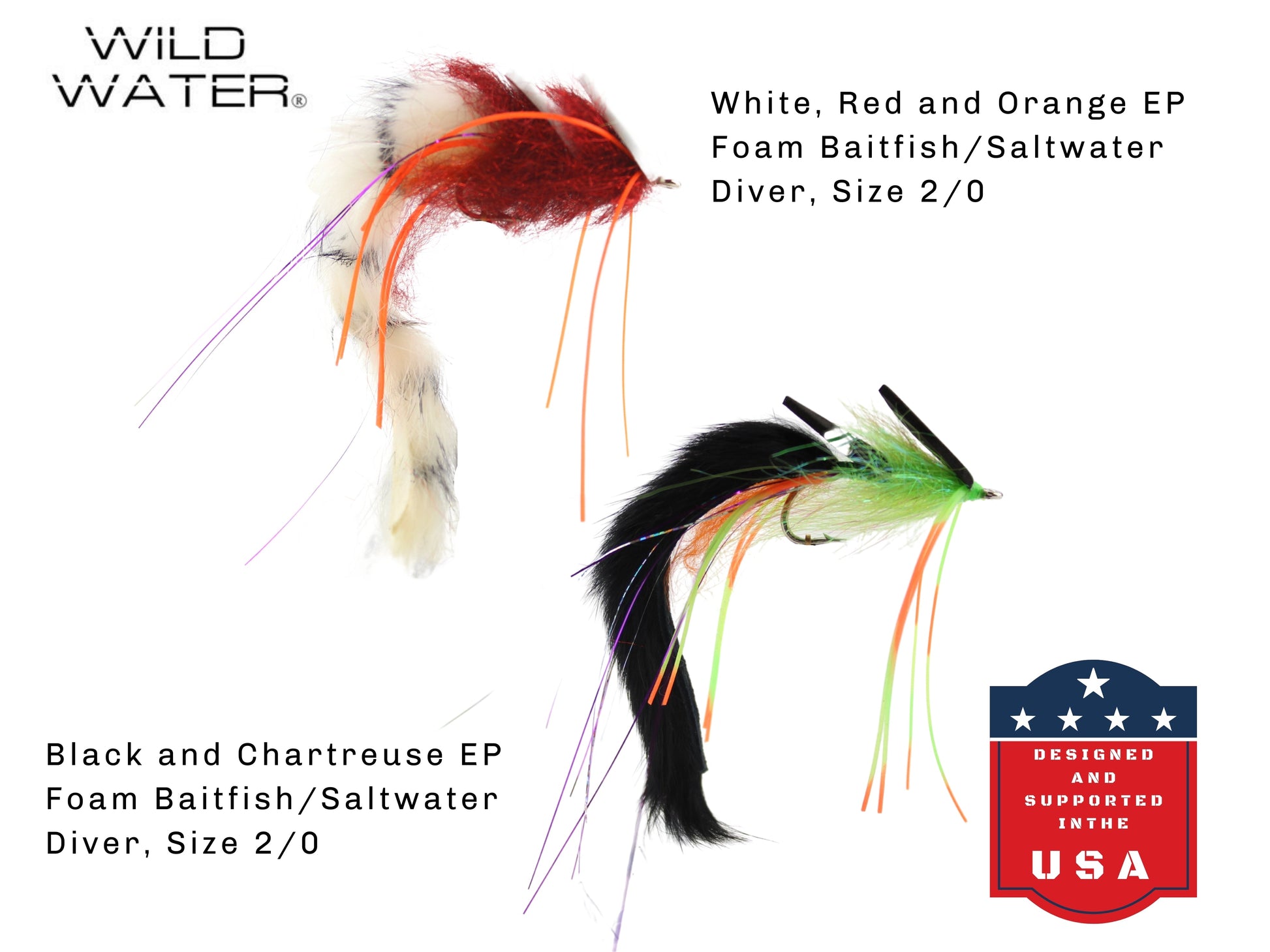 Wild Water EP Top Water Baitfish Assortment, 12 Flies with Wild Water's 6 Section Fly Box-Goodwynn'sGoodwynn's
