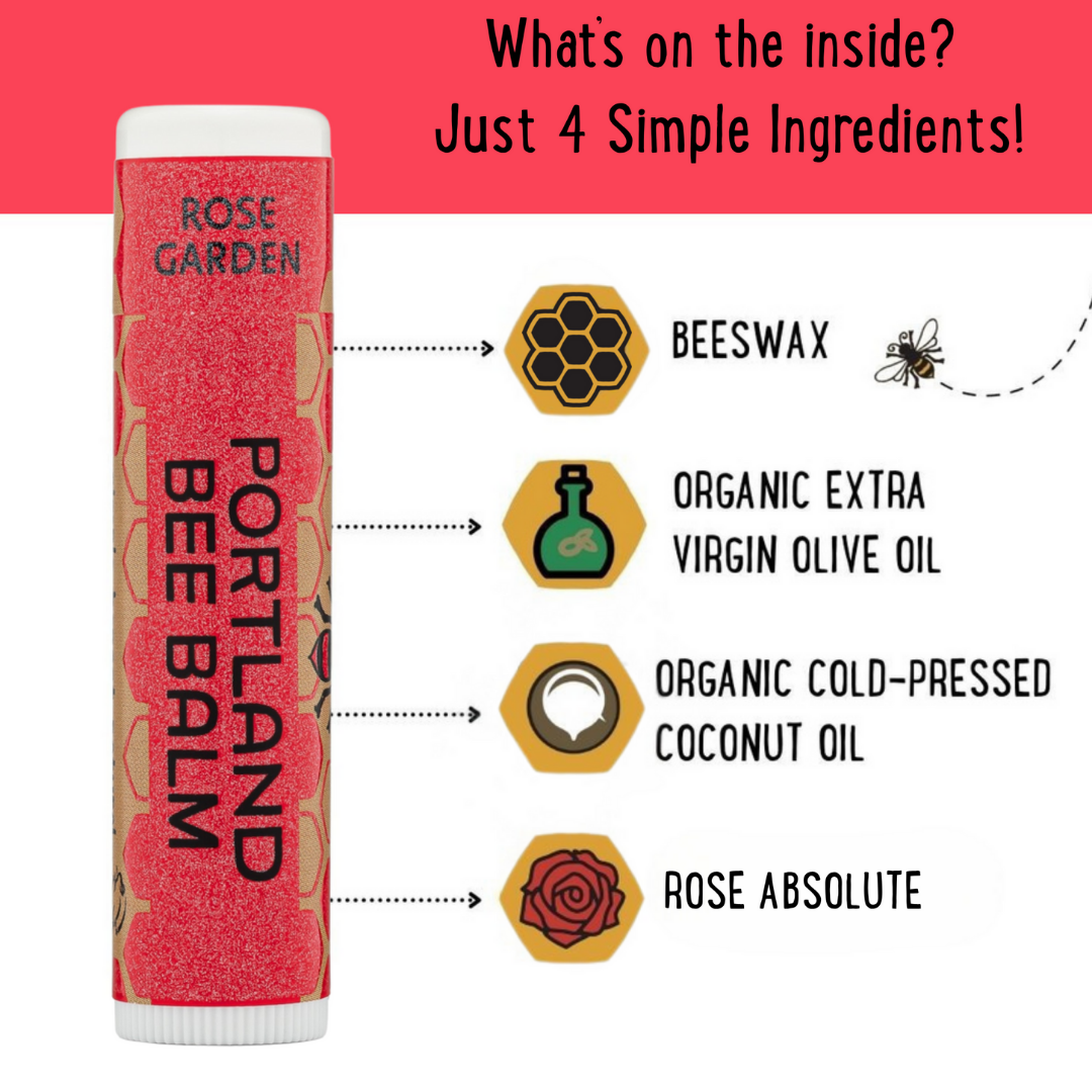 Portland Bee Balm - Rose Garden Beeswax Lip Balm Display – 24-Count-Goodwynn'sGoodwynn's