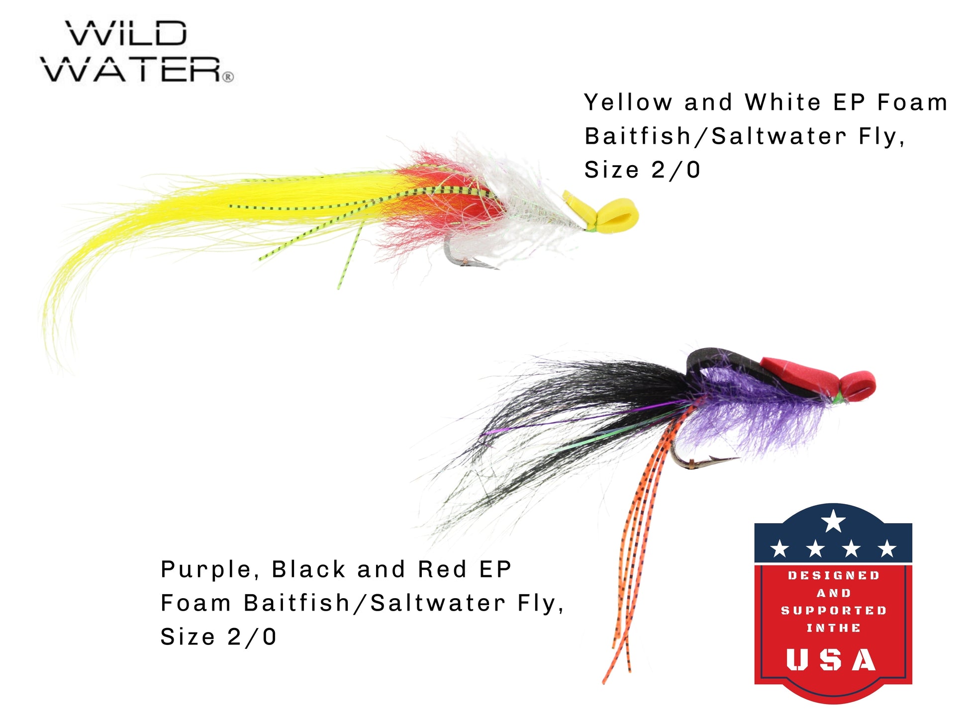 Wild Water EP Top Water Baitfish Assortment, 12 Flies with Wild Water's 6 Section Fly Box-Goodwynn'sGoodwynn's