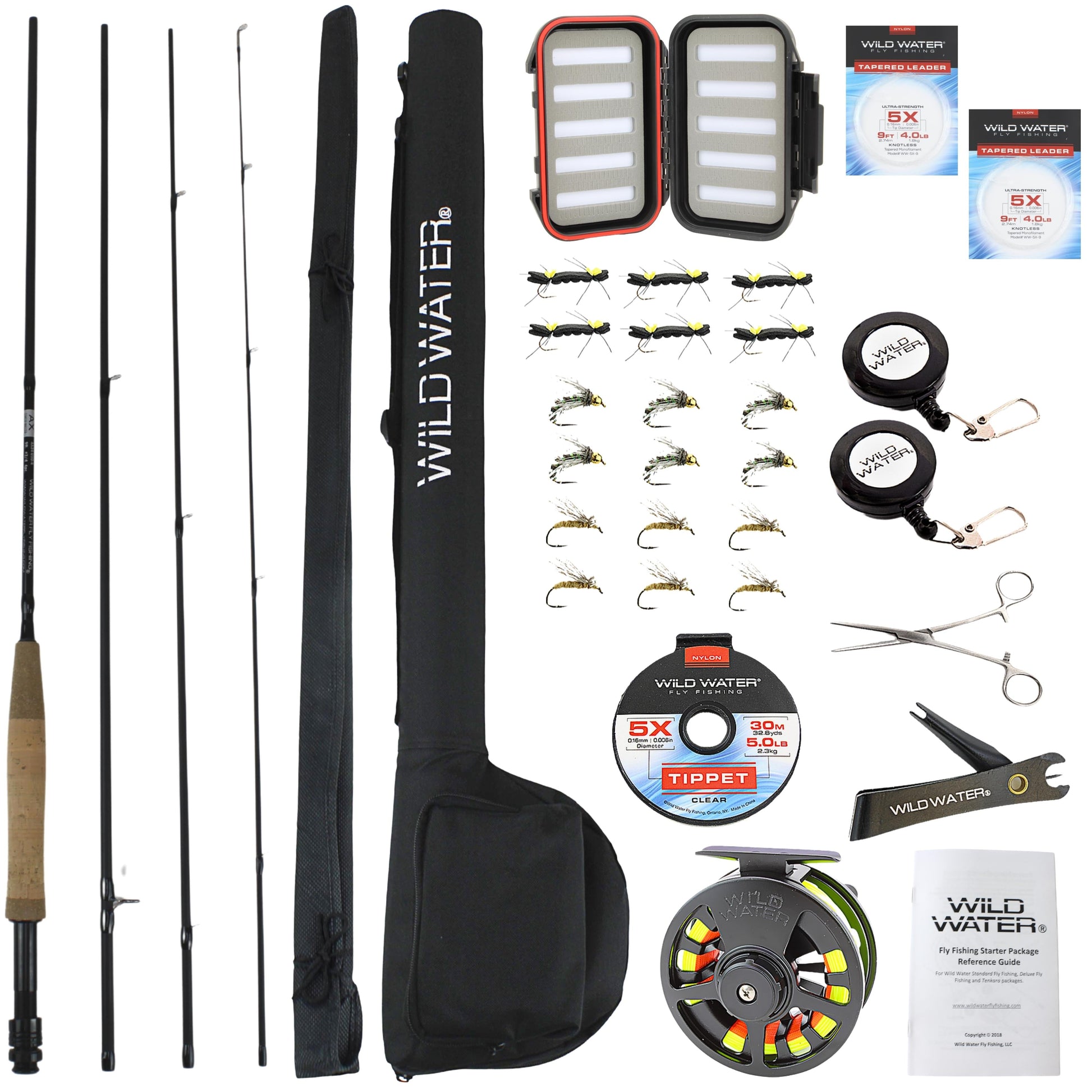 Wild Water Deluxe Fly Fishing Kit, 8 ft 5 wt 4 piece Rod-Goodwynn'sGoodwynn's