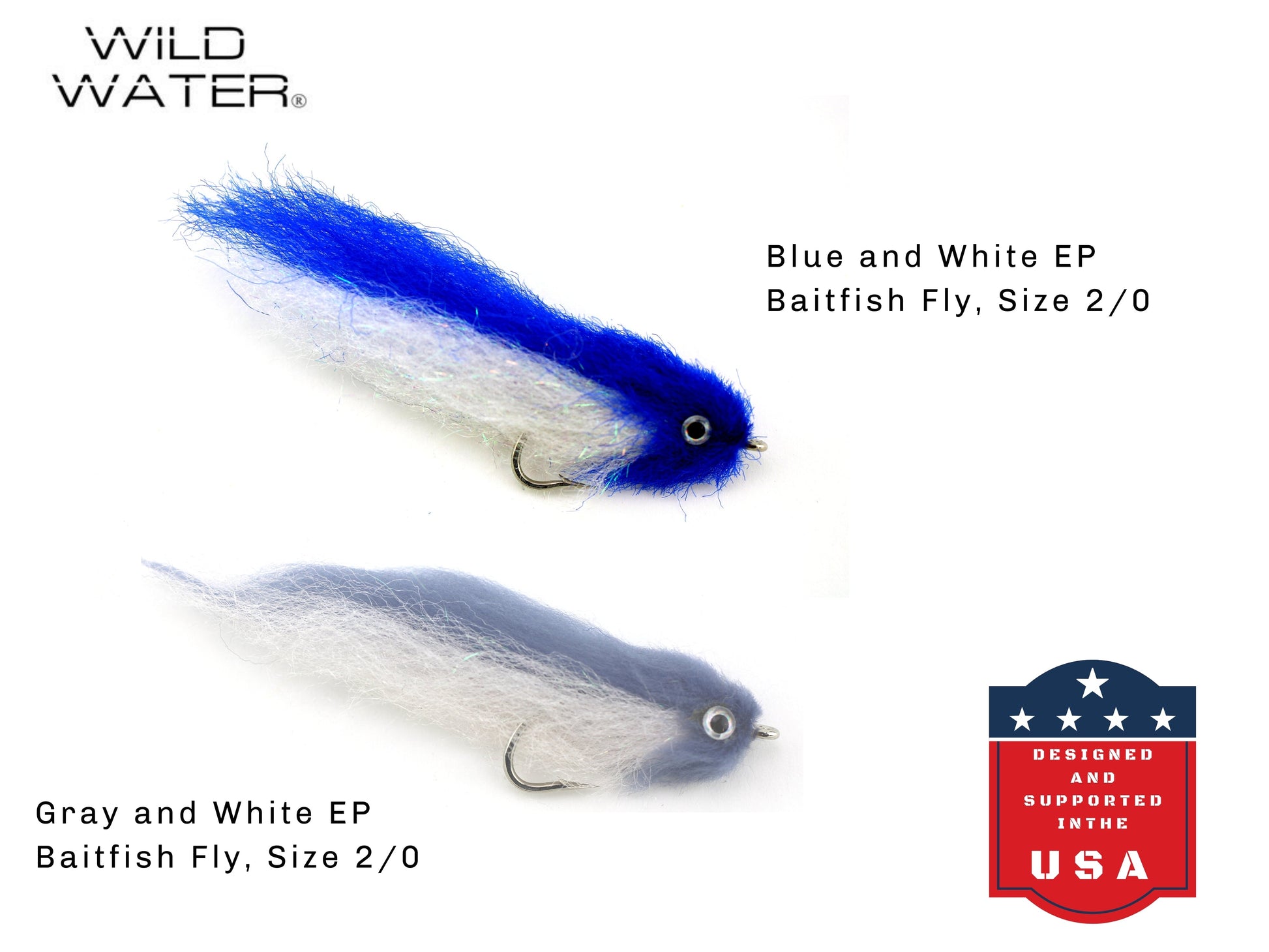 Wild Water EP Top Water Baitfish Assortment, 12 Flies with Wild Water's 6 Section Fly Box-Goodwynn'sGoodwynn's