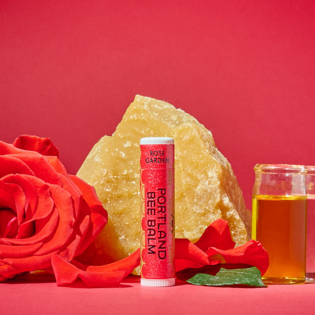 Portland Bee Balm - Rose Garden Beeswax Lip Balm Display – 24-Count