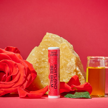 Portland Bee Balm - Rose Garden Beeswax Lip Balm Display – 24-Count