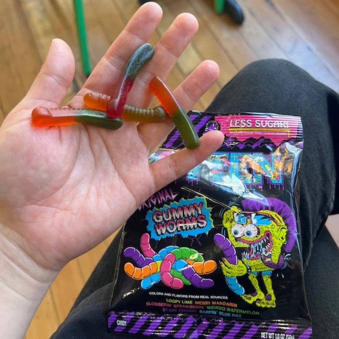 Rotten Candy - Original Gummy Worms Candy: GF, Prebiotics, Low Sugar