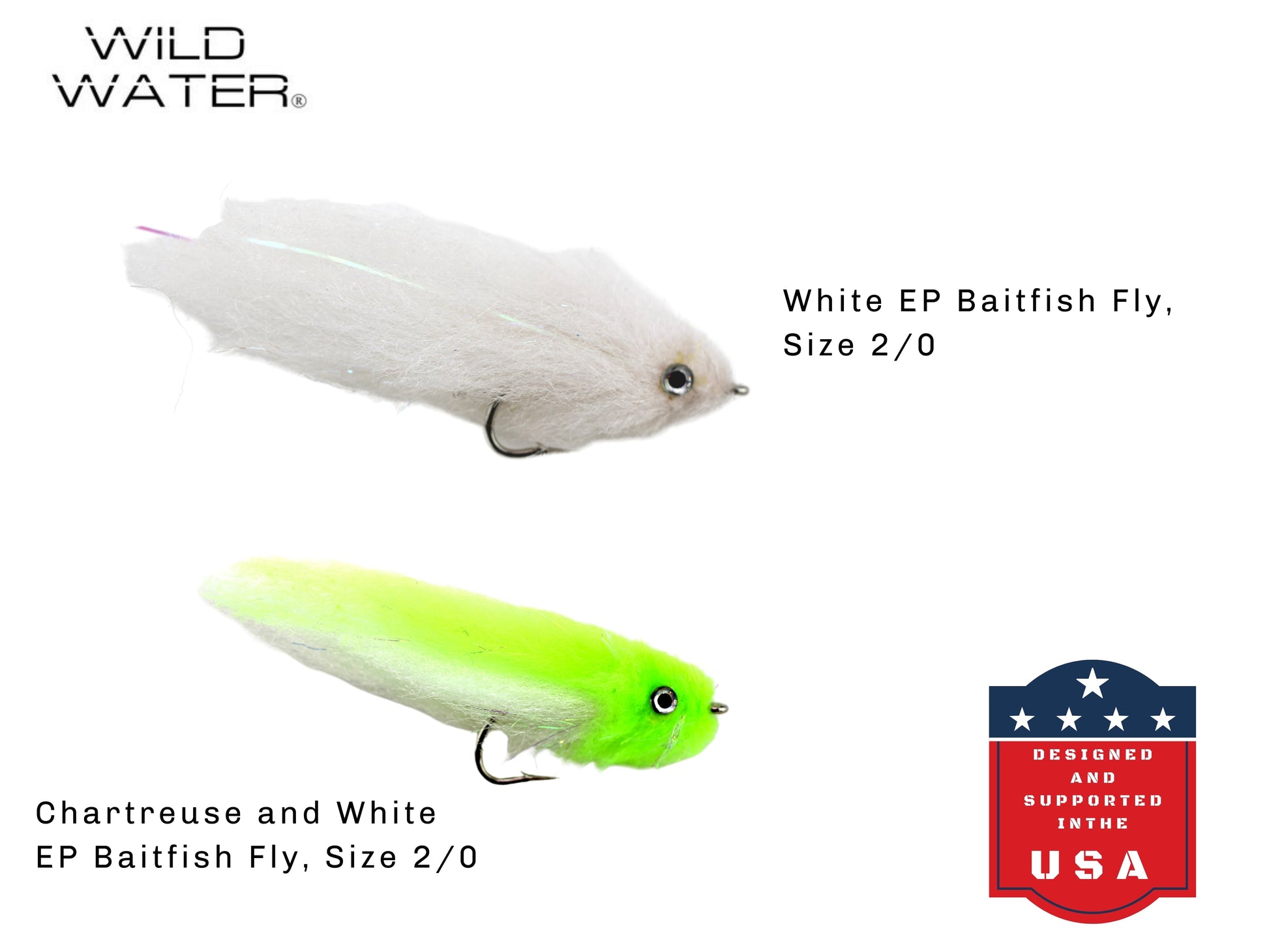 Wild Water EP Top Water Baitfish Assortment, 12 Flies with Wild Water's 6 Section Fly Box-Goodwynn'sGoodwynn's