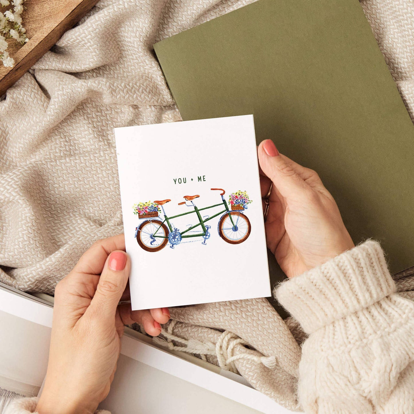 Watercolor Wednesday - Romantic Bike Card | Charming Valentine's Anniversary Card