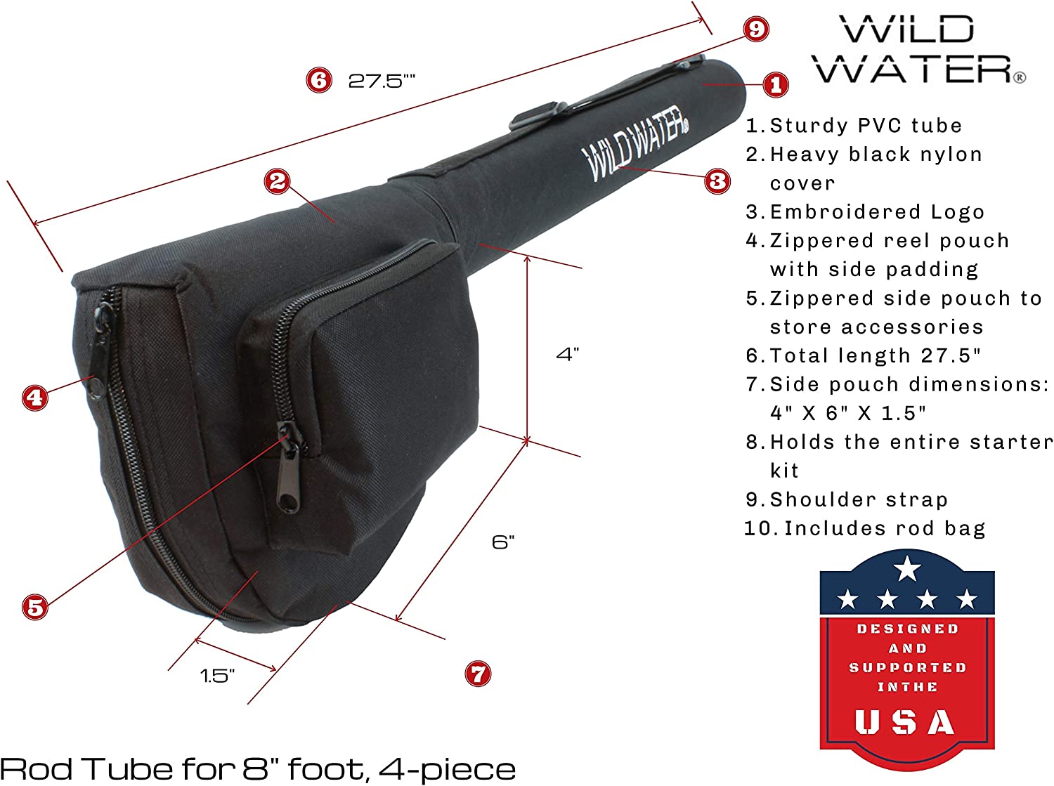 Wild Water Deluxe Fly Fishing Kit, 8 ft 5 wt 4 piece Rod-Goodwynn'sGoodwynn's