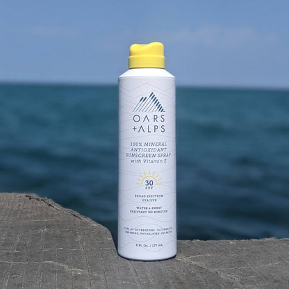 Oars + Alps - 100% Mineral Sunscreen Men's SPF 30 Spray, Shea Butter