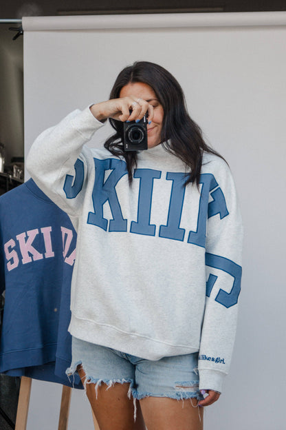 Ski Like a Girl - SKIING Mock Neck Fleece Sweater