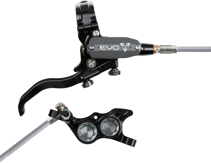 Hope EVO TR4 Disc Brake Lever Set - Right Hand Post Mount 4-Piston Braided Hydraulic Hose BLK/Smoke-Goodwynn'sGoodwynn's