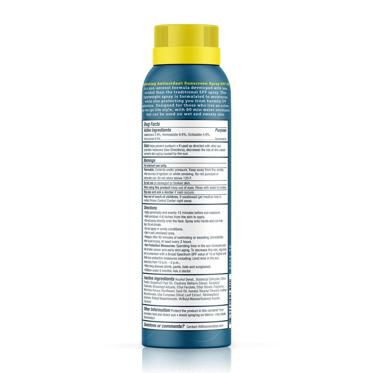 Oars + Alps - Men's Hydrating Antioxidant SPF 50 Spray, with Vitamin C