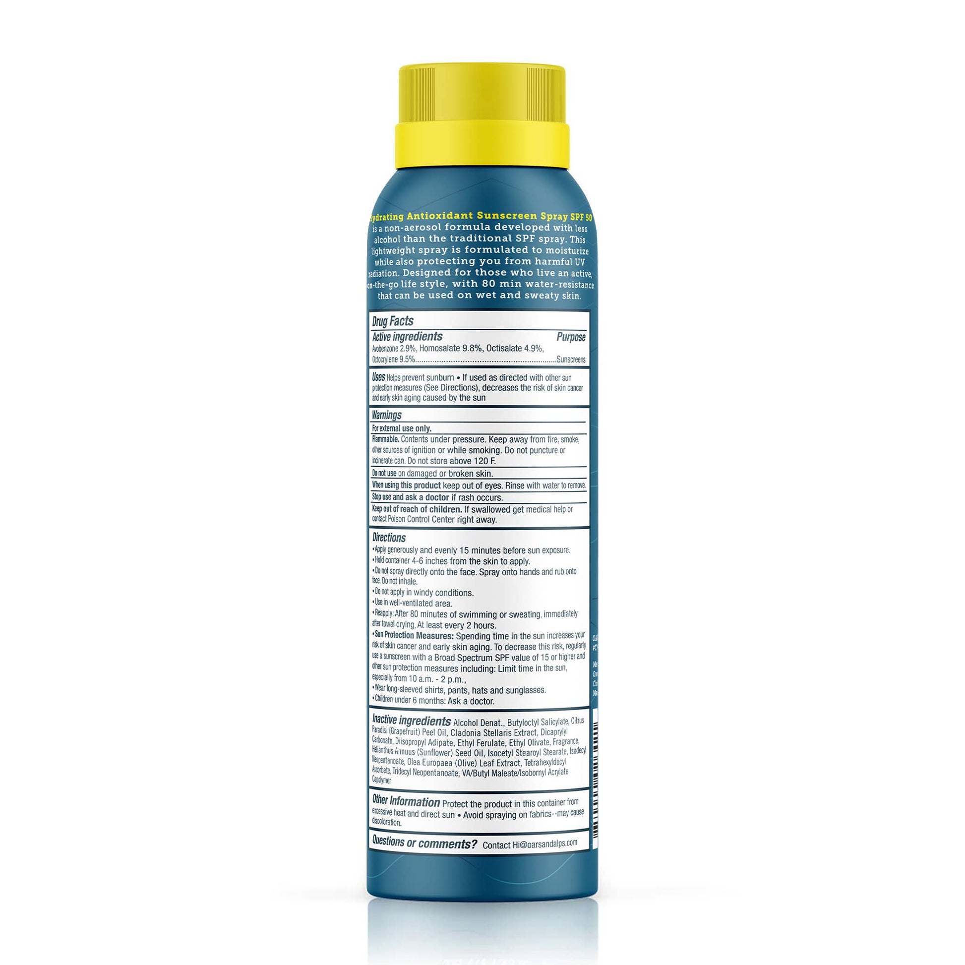 Oars + Alps - Men's Hydrating Antioxidant SPF 50 Spray, with Vitamin C-Goodwynn'sGoodwynn's