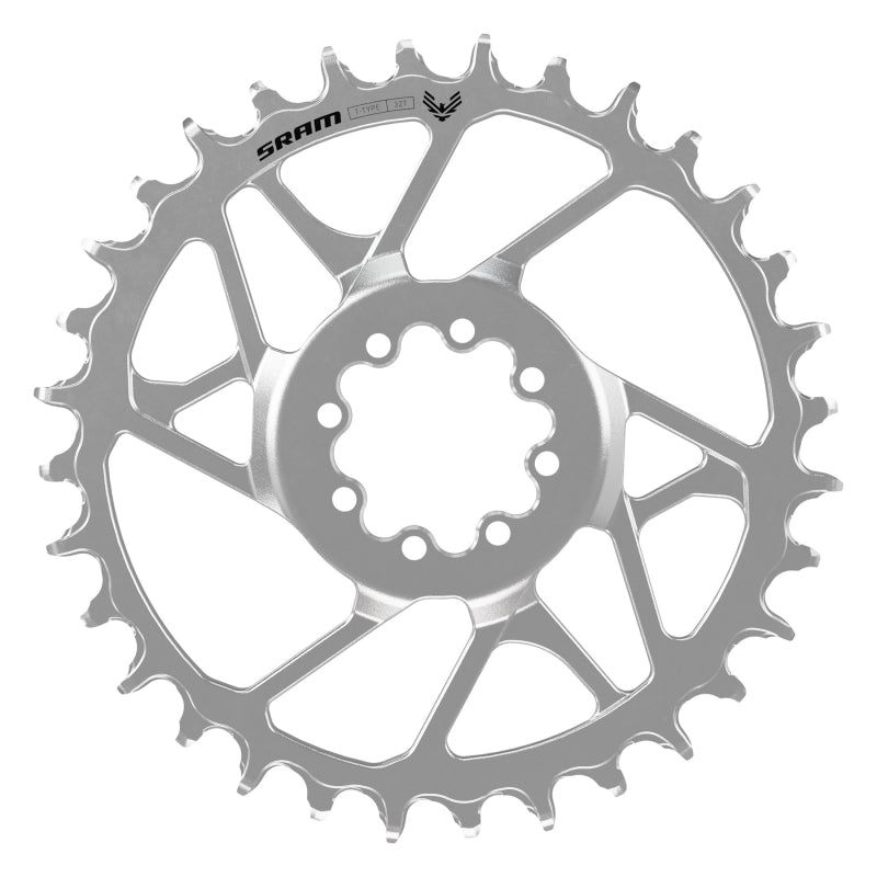 SRAM Eagle 90 T-Type Direct Mount Chainring - 34t 12-Speed 8-Bolt Direct Mount 3mm Offset Steel Silver-Goodwynn'sGoodwynn's