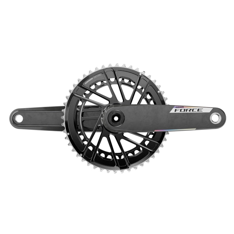 SRAM Force 2x E1 Crankset Speed: 12 Spindle: 28.99mm BCD: Direct Mount SRAM 8 Bolt 50/37 DUB 160mm Black Road-Goodwynn'sGoodwynn's