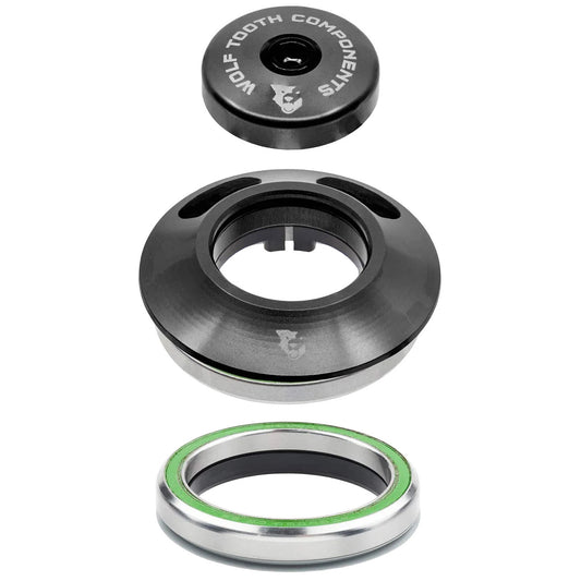 Wolf Tooth Components Semi-Internal IS52 Premium Upper& Lower Headset Black-Goodwynn's