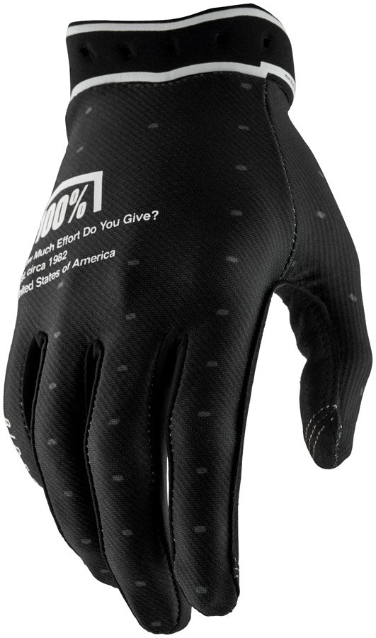 100% Ridefit Gloves - Black Medium