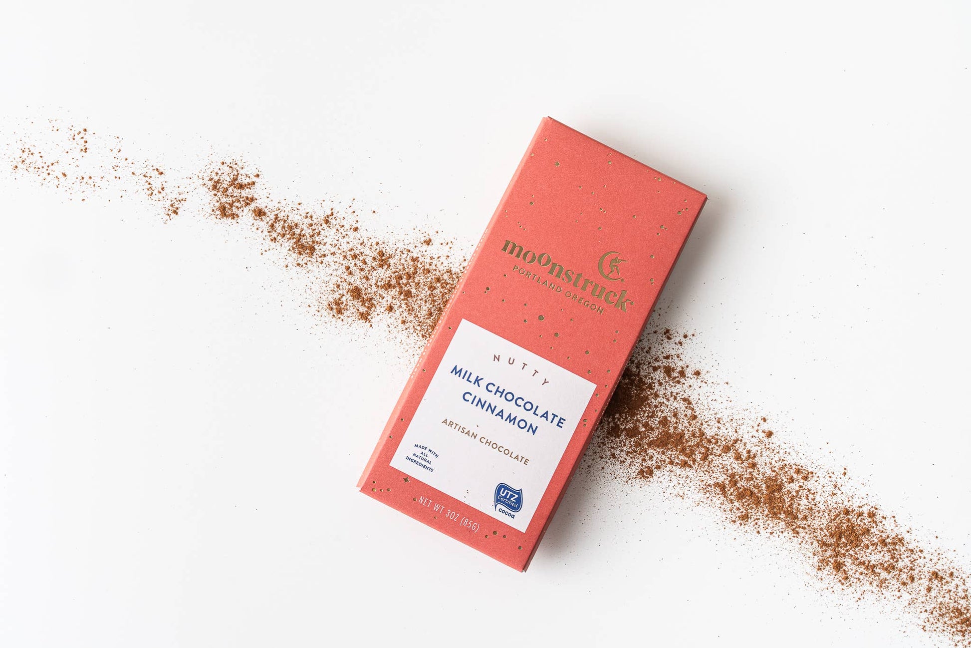 Moonstruck Chocolate Co - Nutty Milk Chocolate Cinnamon Bar-Goodwynn'sGoodwynn's
