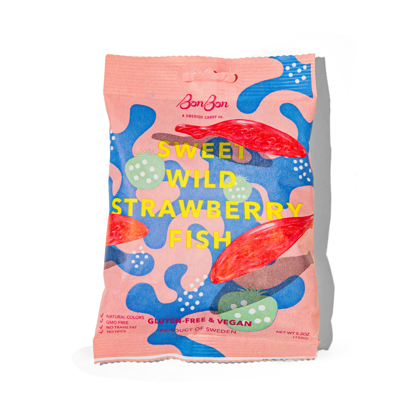 BonBon - A Swedish Candy Co - Sweet Wild Strawberry Fish - Swedish Candy 5.2oz (150g)