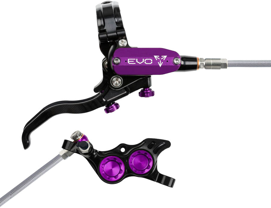 Hope EVO TR4 Disc Brake Lever Set - Right Hand Post Mount 4-Piston Braided Hydraulic Hose BLK/Purple-Goodwynn'sGoodwynn's
