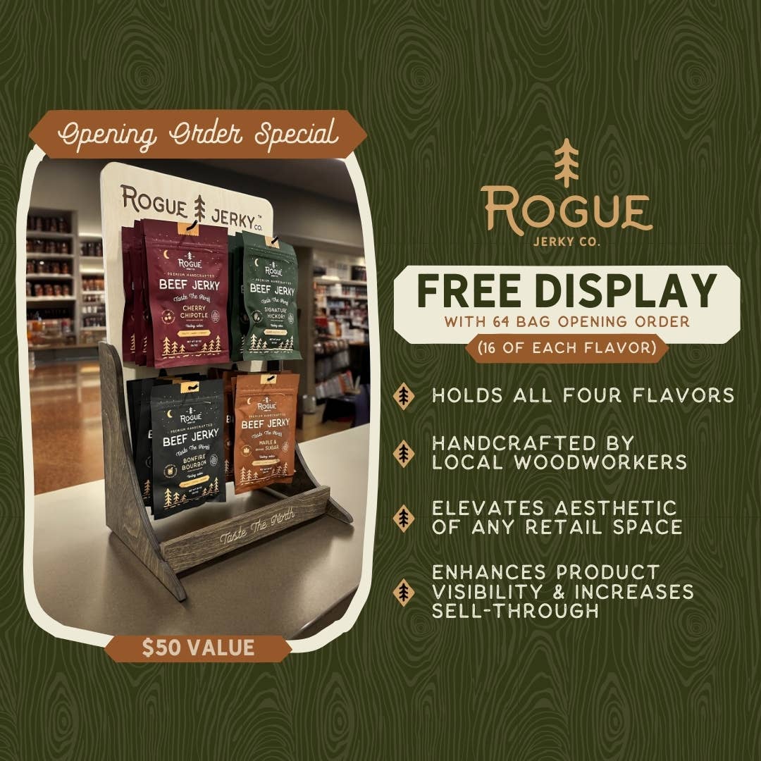 Rogue Jerky Co. - FREE Display Package: 16 Of Each Beef Jerky Flavor!-Goodwynn'sGoodwynn's