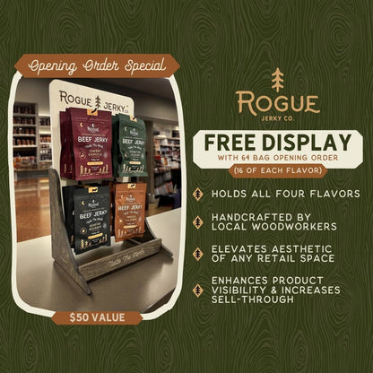 Rogue Jerky Co. - FREE Display Package: 16 Of Each Beef Jerky Flavor!