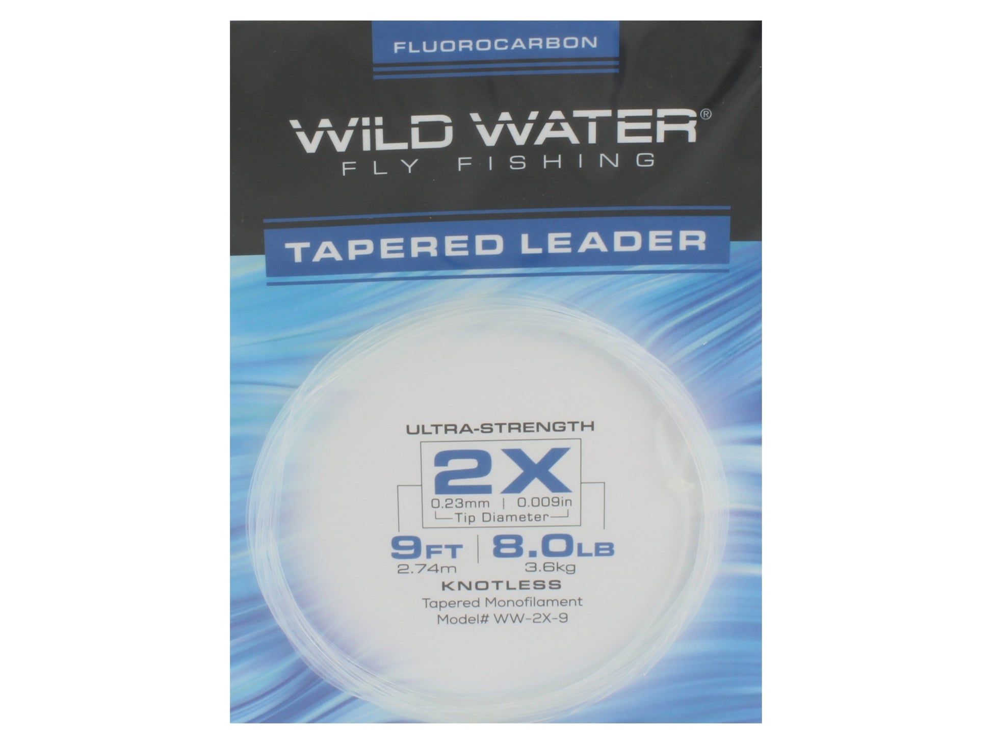 Wild Water Fly Fishing Fluorocarbon Leader 2X, 9', 3 Pack-Goodwynn'sGoodwynn's