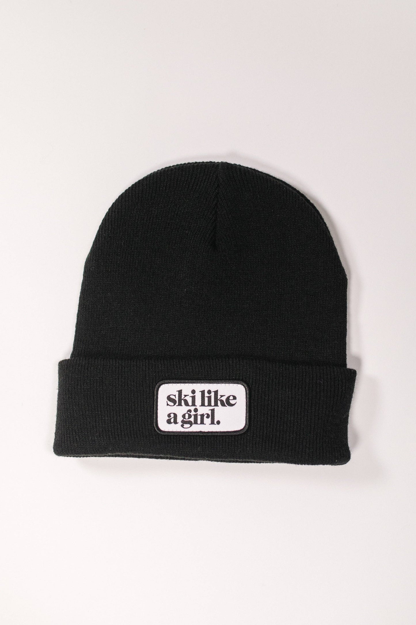 Ski Like a Girl - Ski Like a Girl Black Beanie with Patch